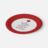 カナダ結婚国旗 ペーパープレート (アングル)