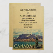 カナダ結婚式招待状ヴィンテージジャスパーパーク 招待状 (正面/裏面)