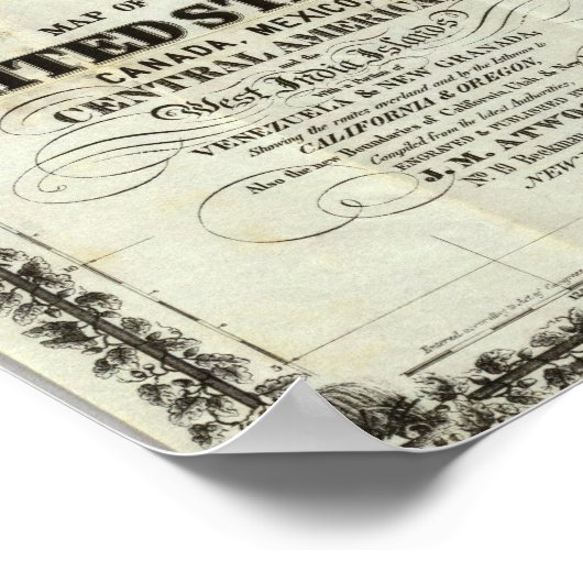 カナダ統一された、メキシコの州の地図 ポスター (角)