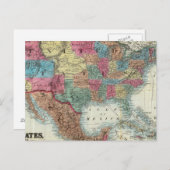 カナダ統一された、メキシコの州の地図 ポストカード (正面/裏面)