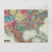 カナダ統一された、メキシコの州の地図 ポストカード (正面)