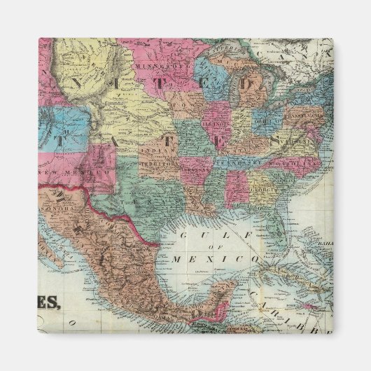 カナダ統一された、メキシコの州の地図 マグネット (正面)