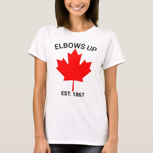 カナダ肘上げシャツ、抗議サポートシャツ、真 Tシャツ (正面)