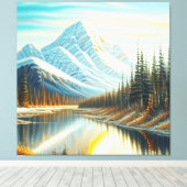 カナダ自然ランドスケープ素晴らし- Mountain Art キャンバスプリント (インサイチュ (ウッドフロア))