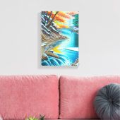 カナダ自然油彩画素晴らし- Landsca キャンバスプリント (インサイチュ (リビング))