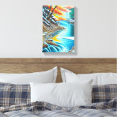 カナダ自然油彩画素晴らし- Landsca キャンバスプリント (インサイチュ (寝室))