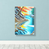 カナダ自然油彩画素晴らし- Landsca キャンバスプリント (インサイチュ (ウッドフロア))