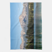カナダ自然、ピラミッドマウンテン キッチンタオル (縦)