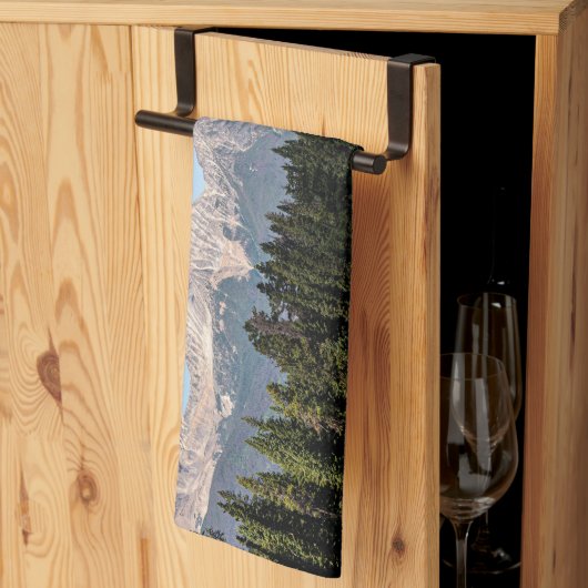 カナダ自然、ピラミッドマウンテン キッチンタオル (三つ折り)