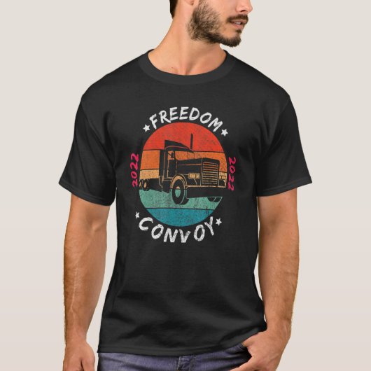 カナダ自由船旗米国カナダのトラック運転手Su Tシャツ (正面)