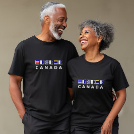 カナダ航海の信号帆走旗ダークカラー Tシャツ