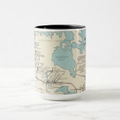 カナダ航空便の経路の地図 マグカップ (中央)