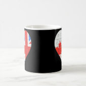 カナダ英国国旗のハート コーヒーマグカップ (中央)