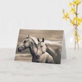 カナダ草原の四分の馬 カード (黄色い花)