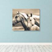 カナダ草原の四分の馬 キャンバスプリント (インサイチュ (ウッドフロア))