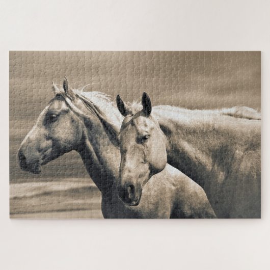 カナダ草原の四分の馬 ジグソーパズル (横)