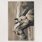 カナダ草原の四分の馬 ジグソーパズル (縦)