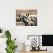 カナダ草原の四分の馬 ポスター (ホームオフィス)