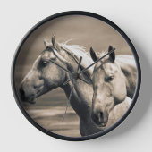 カナダ草原の四分の馬 壁時計 (正面)