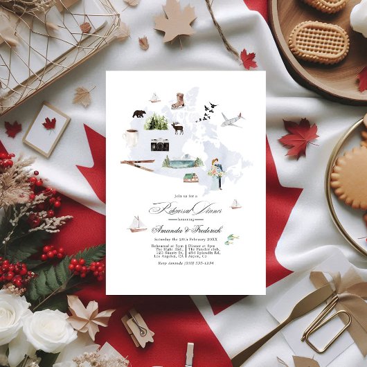カナダ行き先結婚式リハーサルディナー 招待状