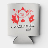 カナダ行くえっ?カナダおもしろいクマ国旗 缶クーラー (正面)