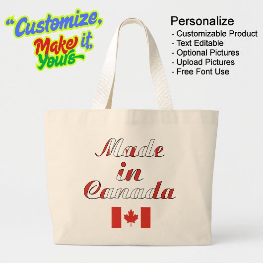 カナダ製ナチュラルベージュジャンボトートバッグ ラージトートバッグ