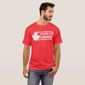 カナダ製-赤いメンズワイシャツ Tシャツ (正面フル)