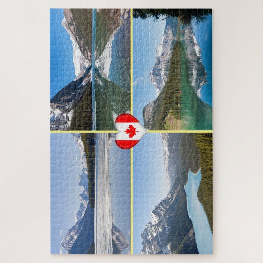 カナダ西部で有名な湖と風景 ジグソーパズル (縦)