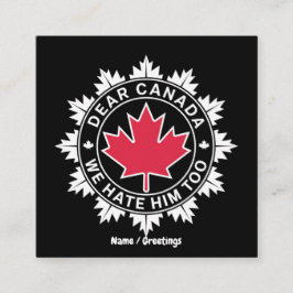 カナダ親愛は彼を政治的にも嫌いおもしろいだ スクエア名刺