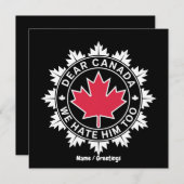 カナダ親愛は彼を政治的にも嫌いおもしろいだ 招待状 (正面/裏面)