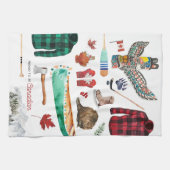 カナダ誇りを持った人になる |水彩イラストレーション キッチンタオル (横)