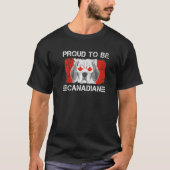 カナダ誇りを持った国旗の犬の恋人になるカナダのルーツP Tシャツ (正面)