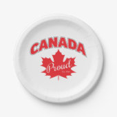 「カナダ誇りを持った・エスト。1867インチMaple Leafグラフィック ペーパープレート (正面)