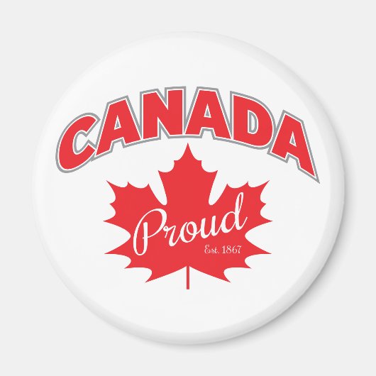 「カナダ誇りを持った・エスト。1867インチMaple Leafグラフィック マグネット (正面)