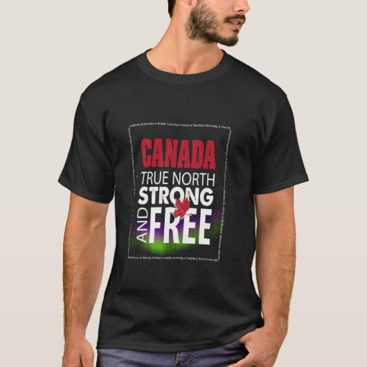 カナダ誇りを持った、カナダ・デイ、True North StrongとFr Tシャツ (正面)