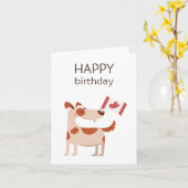 カナダ誕生日カード – ハッピーバースデー カード (黄色い花)