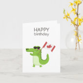 カナダ誕生日カード – ハッピーバースデー カード (黄色い花)