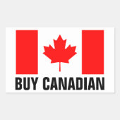 カナダ買国旗を持つカナダのシール 長方形シール (正面)