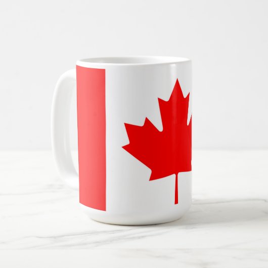 カナダ赤楓の葉愛国心の国旗 コーヒーマグカップ (正面左)