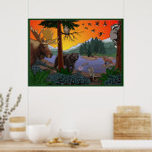 カナダ野生生物キッズアートポスター&プリント ポスター (キッチン)