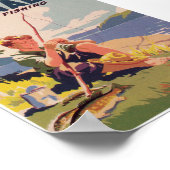 カナダ魚釣りヴィンテージ旅行ポスター ポスター (角)