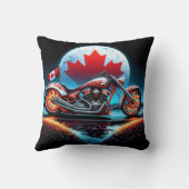 カナダ鮮やかの月光の下のオートバイ クッション (裏面)