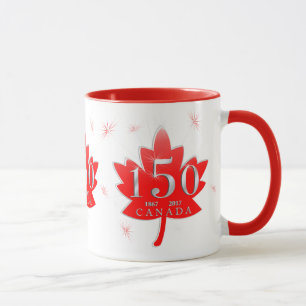 カナダ150のアメリカハナノキの葉の花火 マグカップ