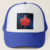 カナダ150の記念するカエデの葉のお祝い キャップ (正面)