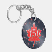 カナダ150の記念するカエデの葉及び花火 キーホルダー (正面左)