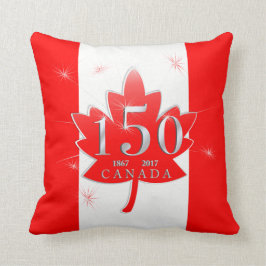 カナダ150の誕生祝いのカエデの葉 クッション