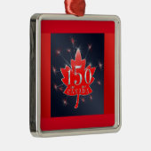 カナダ150の誕生祝いのカエデの葉 メタルオーナメント (右)