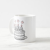 カナダ150歳の誕生日ケーキのイラスト コーヒーマグカップ (正面左)