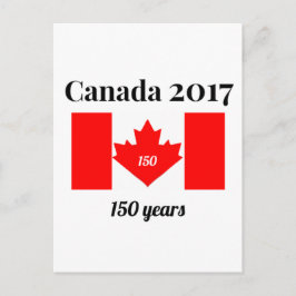 カナダ150 in 2017ハート国旗 ポストカード