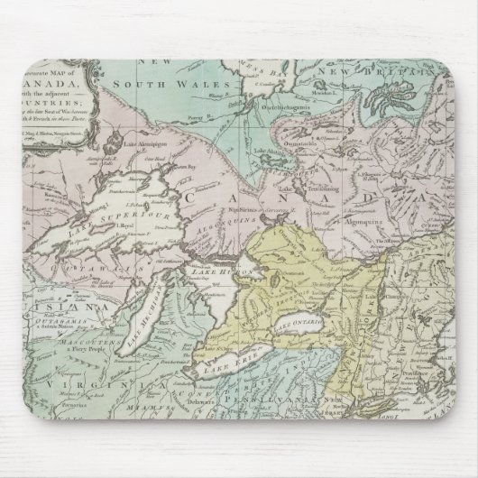 カナダ1761年の正確な地図 マウスパッド (正面)